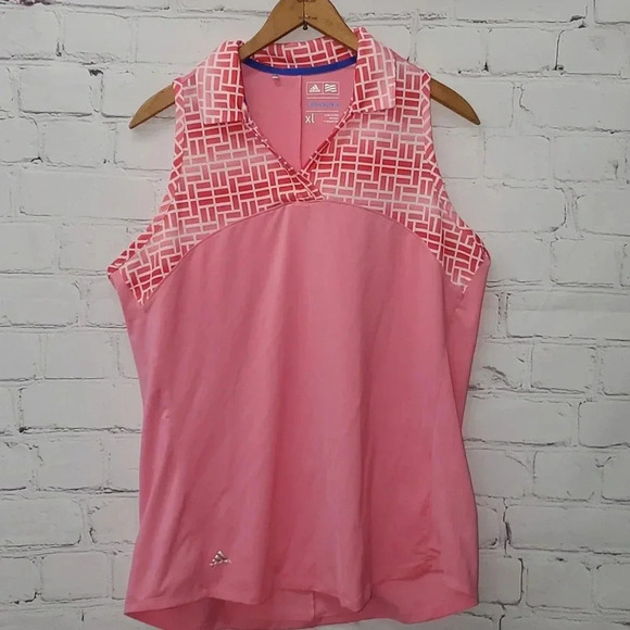 adidas Tops - Adidas Climacool Geometric Pattern Golf Shirt Size XLarge